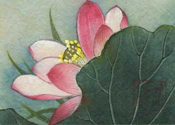 "Purity" by Lynn (Ling Ju) Chu, Madison WI - Chinese Pigment & Ink on Silk - SOLD